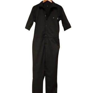 Tilit jumpsuit womens Medium black short sleeve workwear chef kitchen coveralls